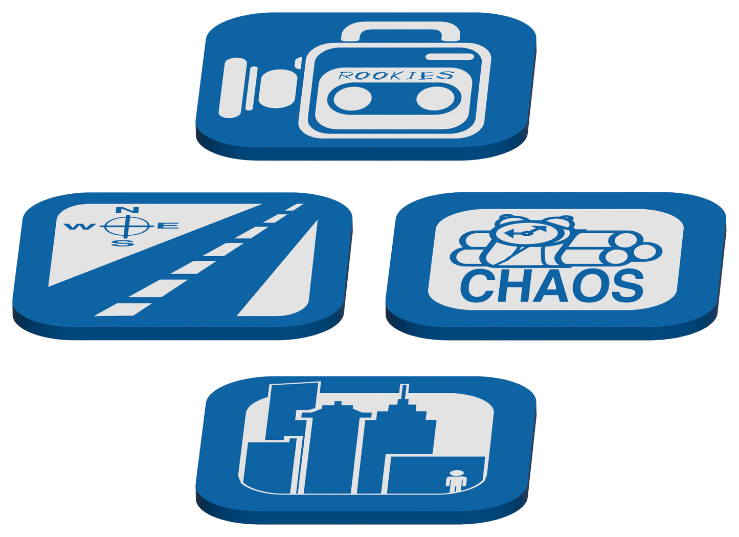 Icon Coasters 4 Pack Blue