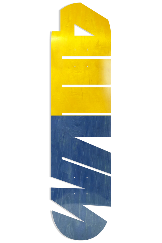 411VM Cut Out EX7 Deck (Yellow/Blue) (Not Skateable)