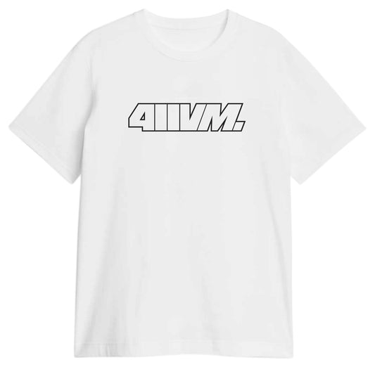 411VM Logo Outline S/S Tee White